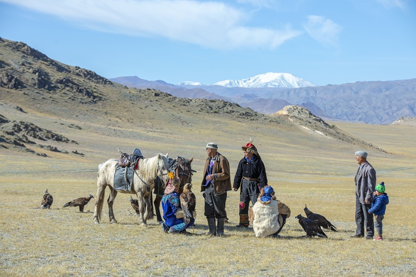 people at the golden eagle festival